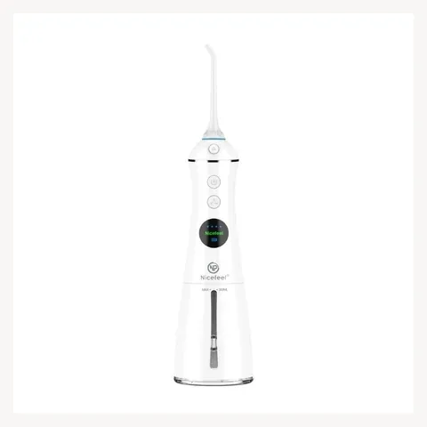 NPO Nicefeel FC1596 Portable Rechargeable Oral Irrigator with Massage Mode for Braces and Dentures, White