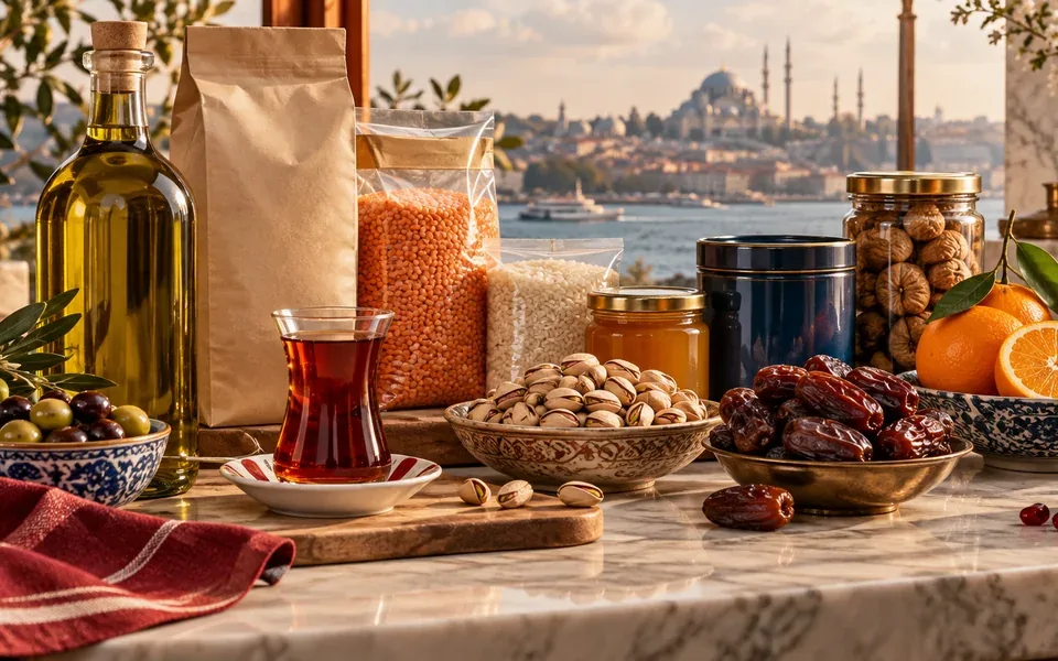 Tea, nuts and groceries