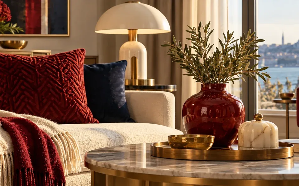 Living room furniture and decor