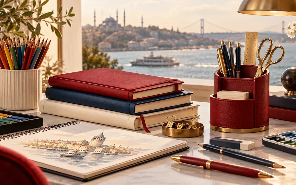 Notebooks, pens and stationery