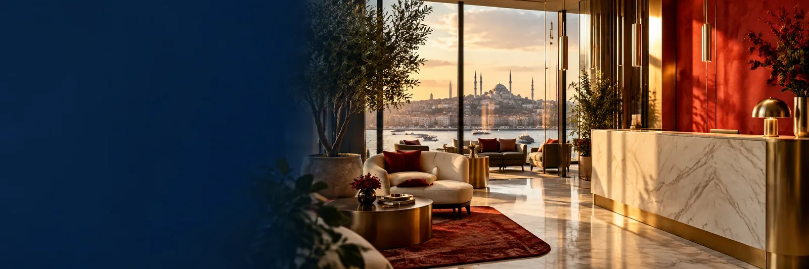 Istanbul-inspired reception lounge, illustrative